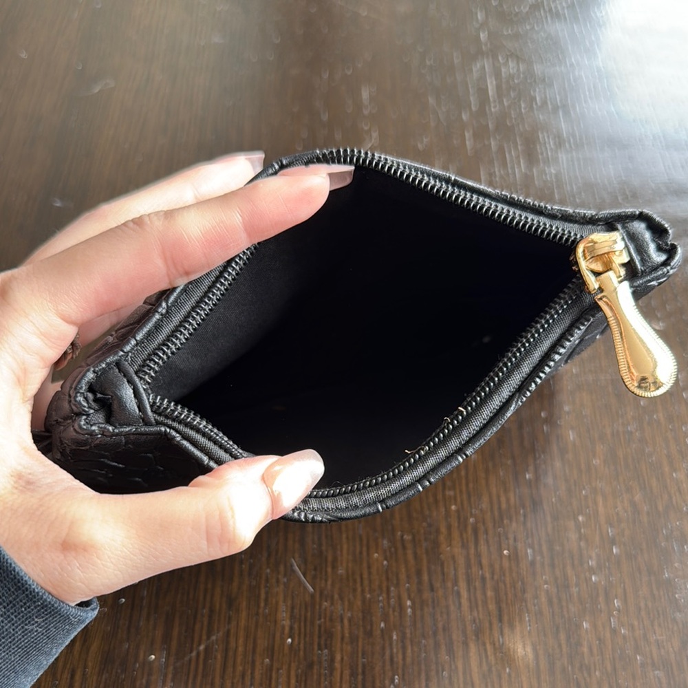 Black Croc-Embossed Wristlet - Picture 2 of 3